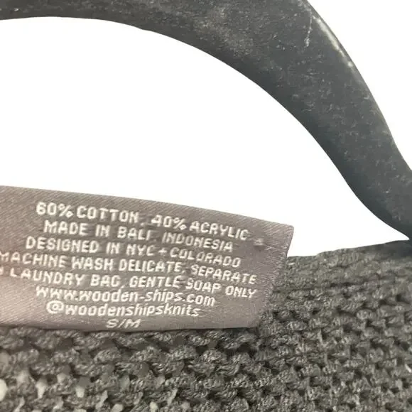 Wooden Ships V Neck Pumpkin Spice Print Black Knit Sweater Womens Small / Medium - Picture 4 of 5